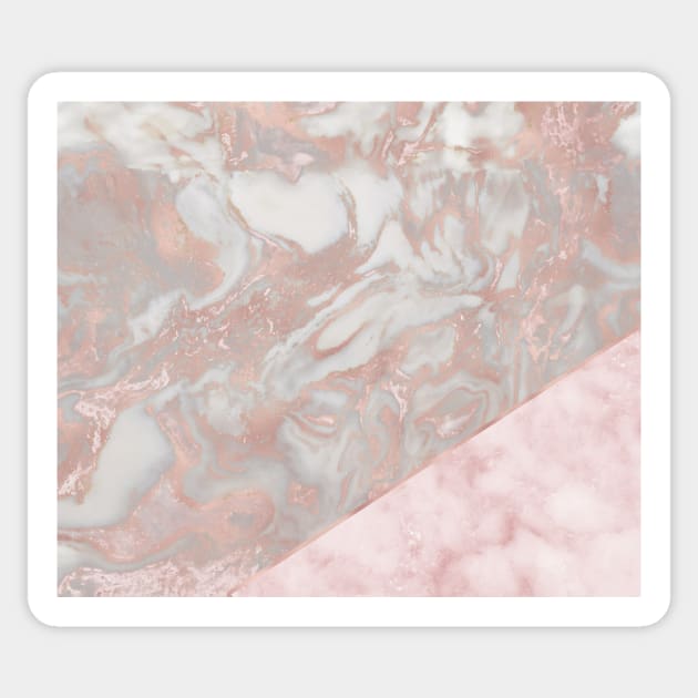 Pink marble & french polished rose gold marble Sticker by marbleco